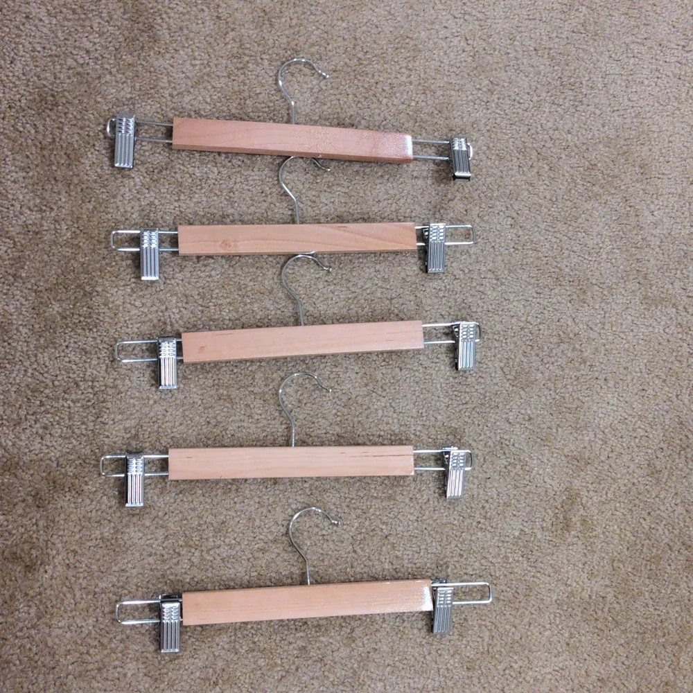 Wooden pants hangers, Five hangers